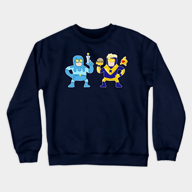 Blue and Gold Crewneck Sweatshirt by CamelCactusCreations